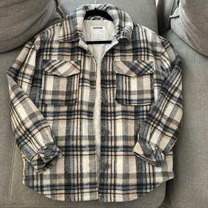 Garage Plaid Lined Shacket